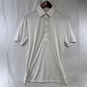 Collars & Co. Dress Collar Polo Mens Medium White Short Sleeve Business Casual
